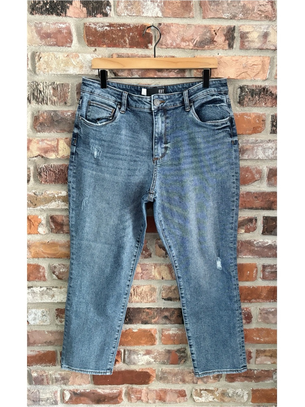 KUT Reese High Rise Ankle Straight Leg Jeans, 12